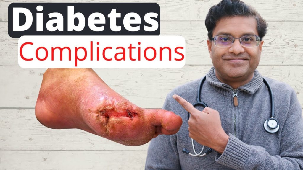 Man pointing to the words diabetes complications