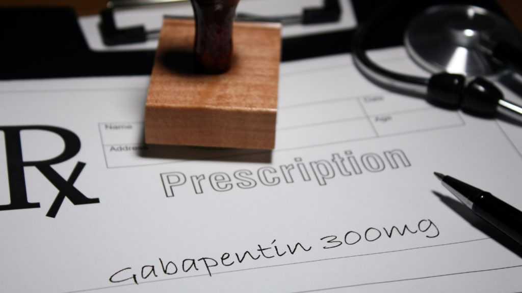 prescription pad depicting words gabapentin