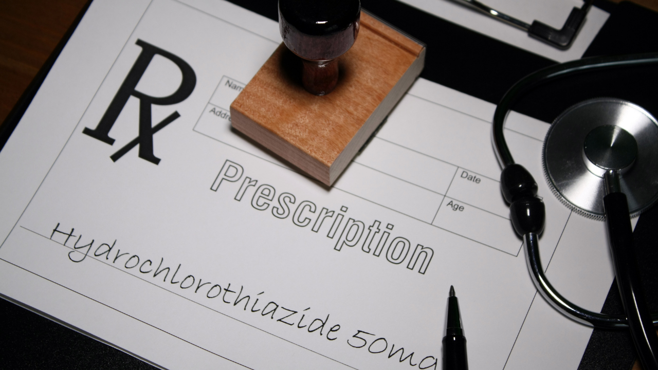 Hydrochlorziazide written on a prescription pad