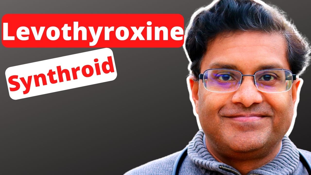 man with words Levothyroxine and synthroid