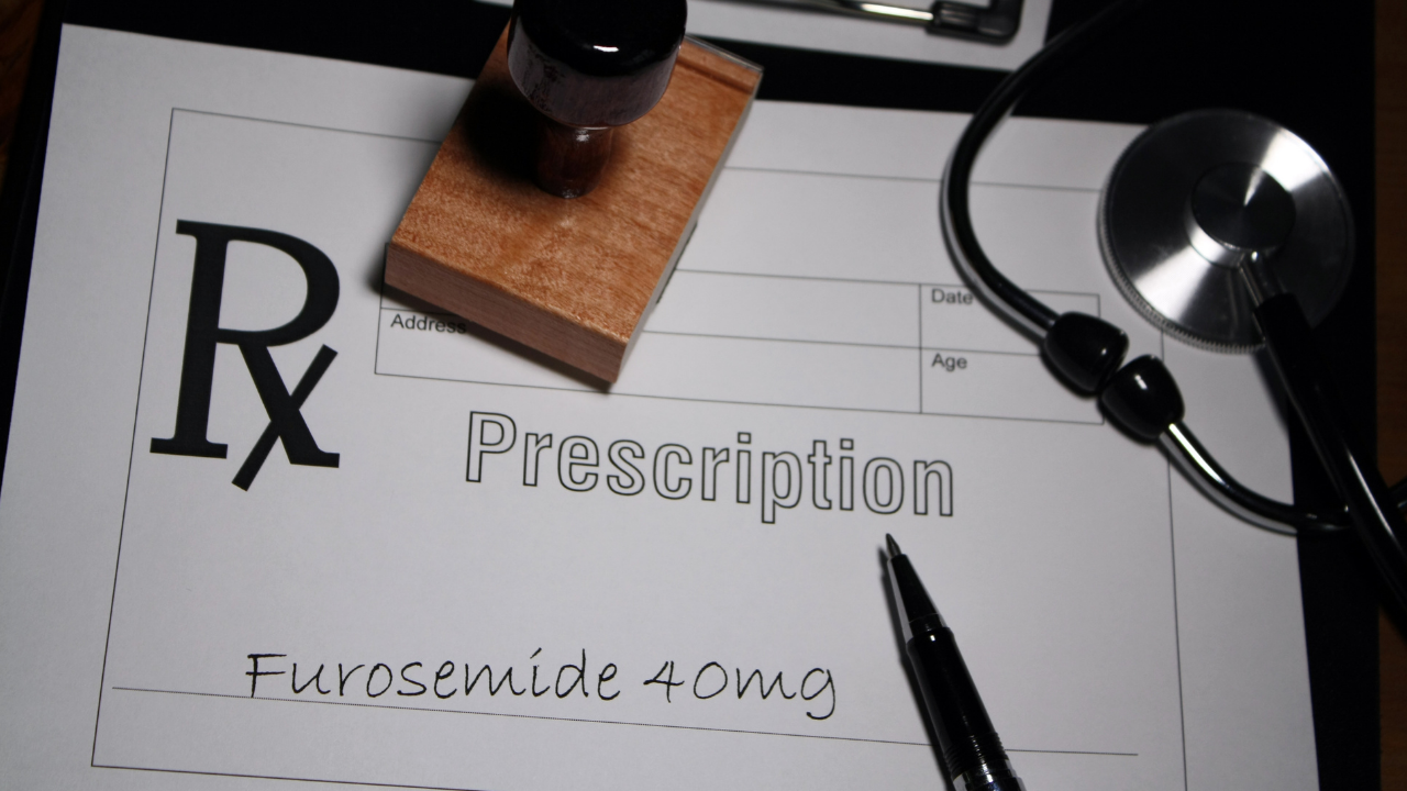 Presciption pad with words Furosemide 40mg