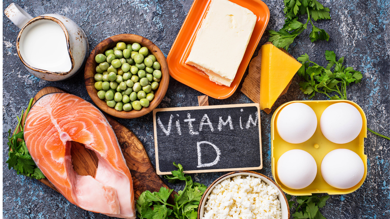 vitamin d rich foods on table