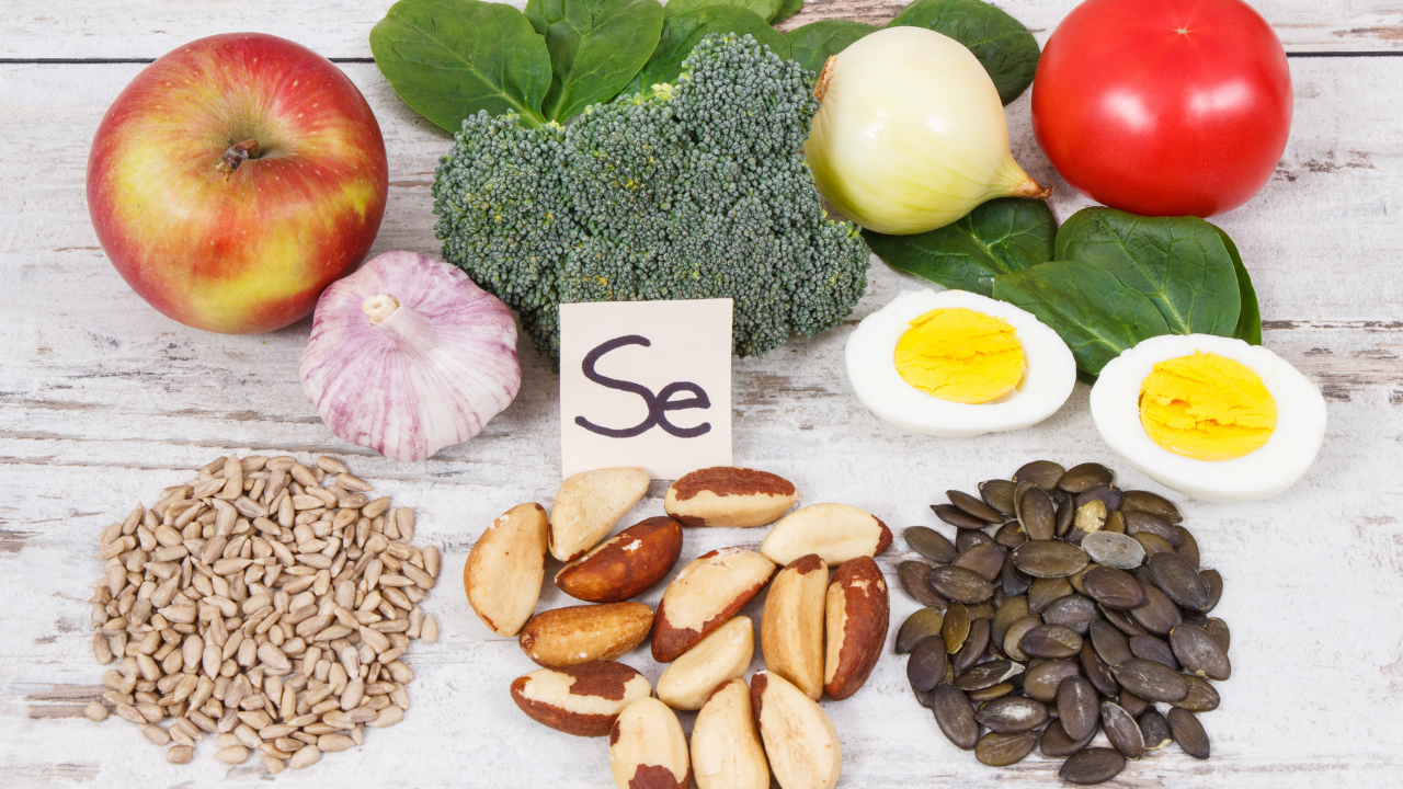 various selenium sources including eggs, apples, nuts