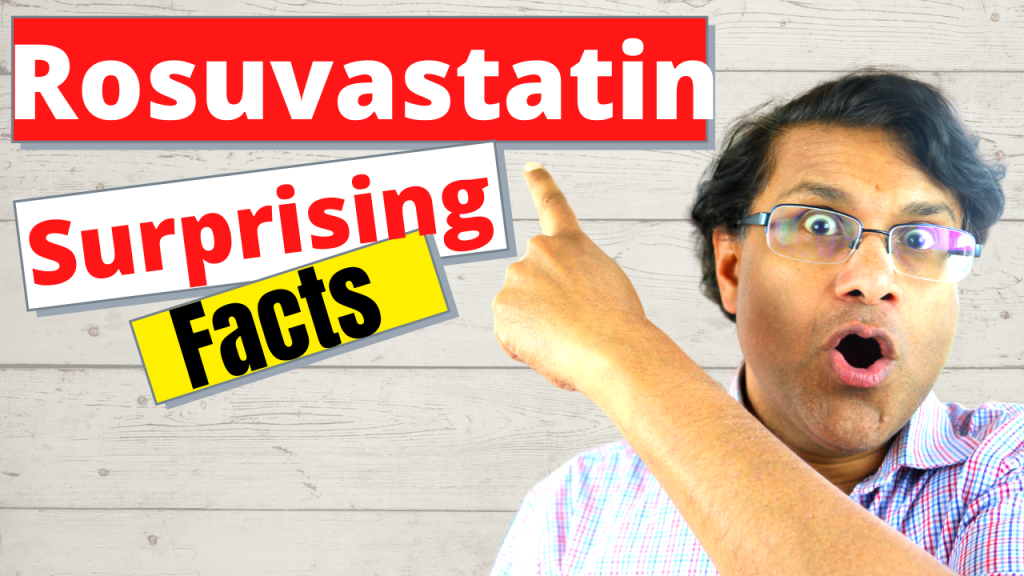 Man pointing to words Rosuvastatin surprising facts