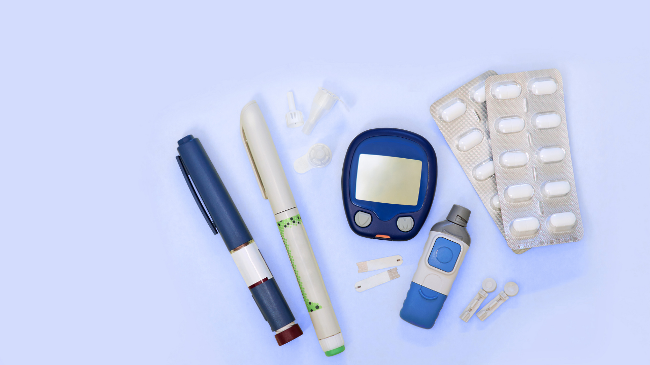 Diabetes supplies and glucose meter