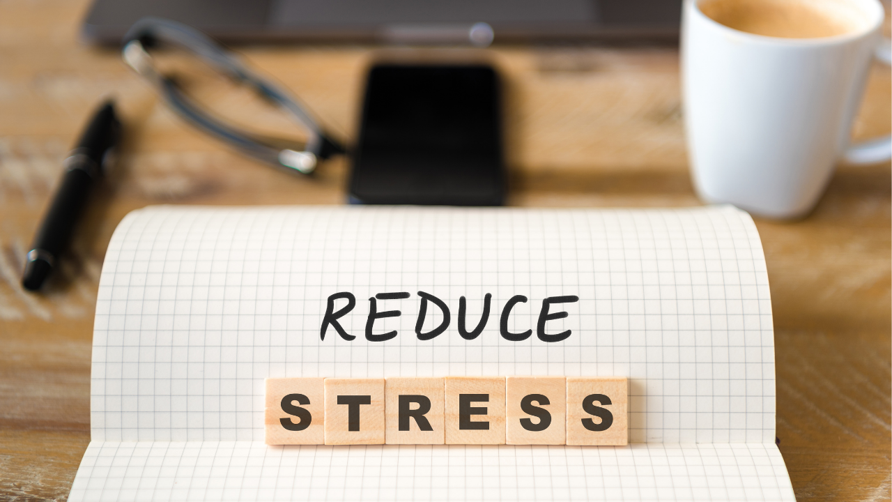 words reduce stress on notebook