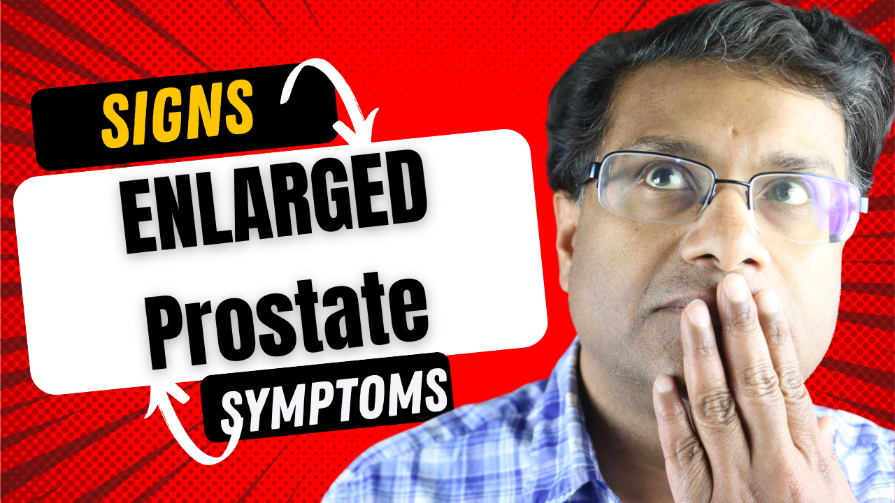 Thumbnail of a man with words enlarged prostate symptoms