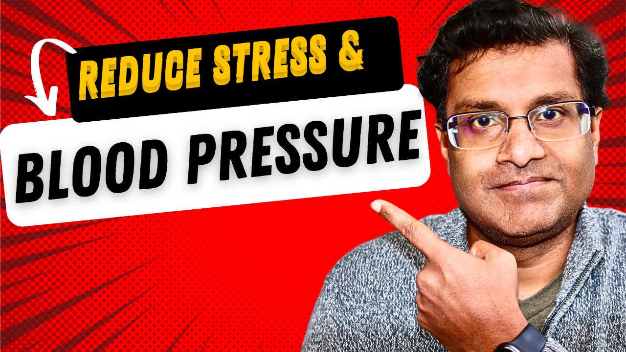 Stress and reduce blood pressure pointed by man