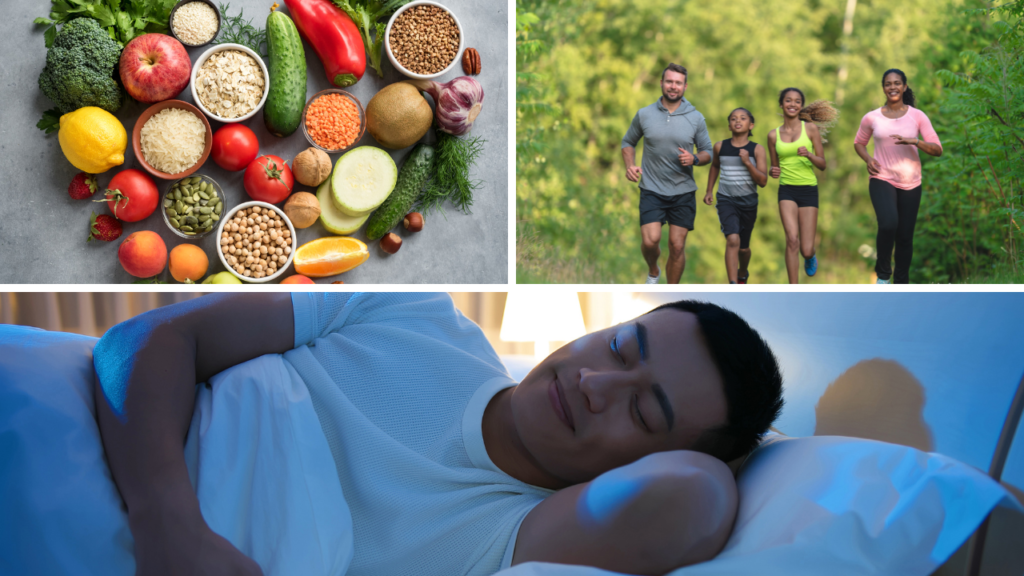 foods,exercise and sleep to a healthy heart