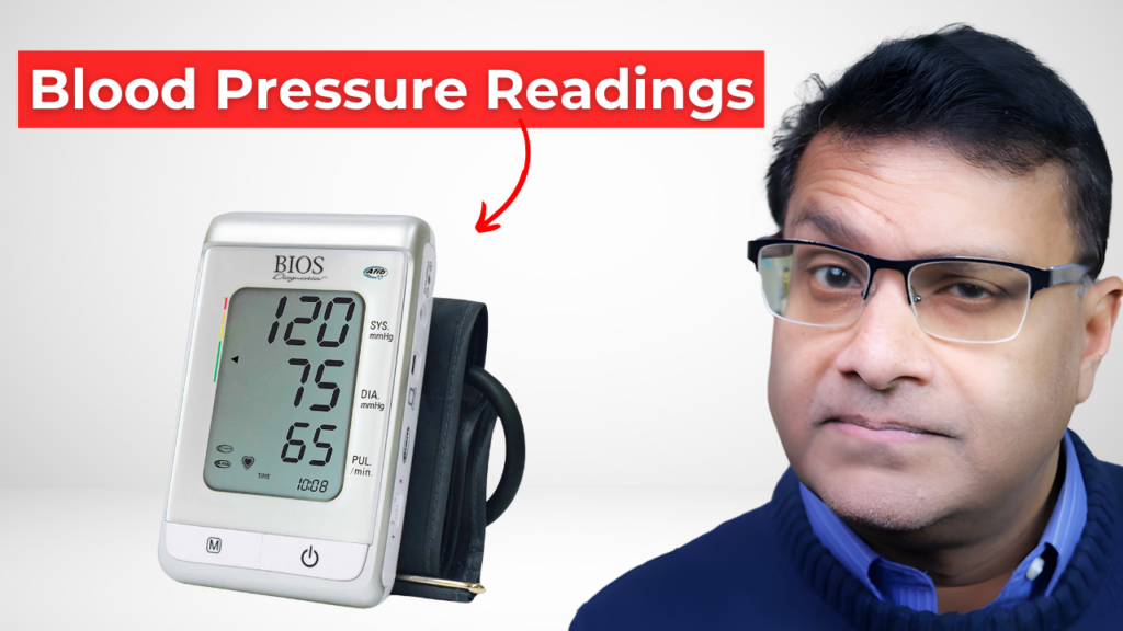 Blood pressure monitor with words blood pressure readings