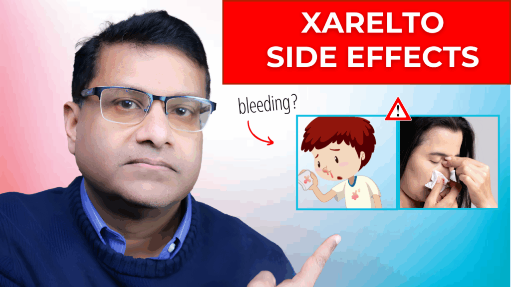 Man pointing to a woman with nose bleed